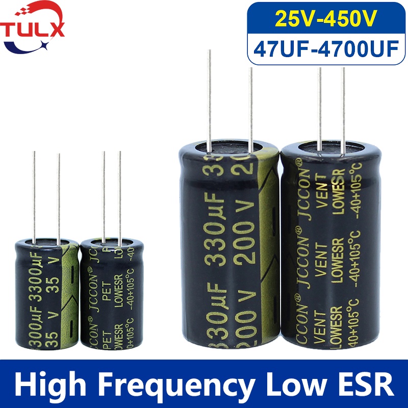 10PCS ตัวเก็บประจุ 25V 35V 50V 63V 100V 160V 200V 250V 450V 500V 68UF 220UF 330UF 470UF 680UF 1000UF