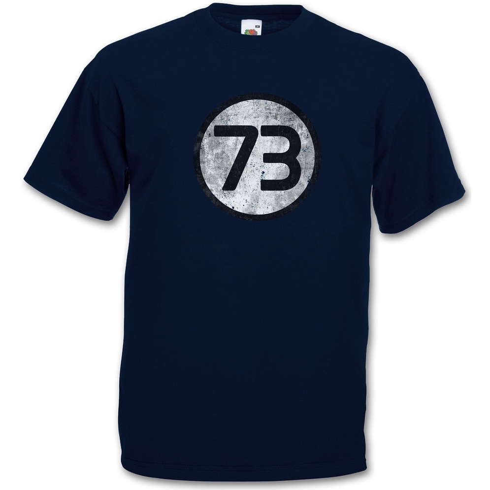 BLACK THE BIG BANG NUMBER 73 THEORY VINTAGE LOGO II T-SHIRT - หมายเลขเชลดอน