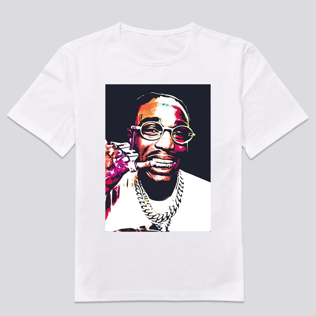 เสื้อยืดสไตล์วินเทจแบบกำหนดเอง ออกแบบตามเพลงของศิลปินฮิปฮอปและอาร์แอนด์บี Quavo