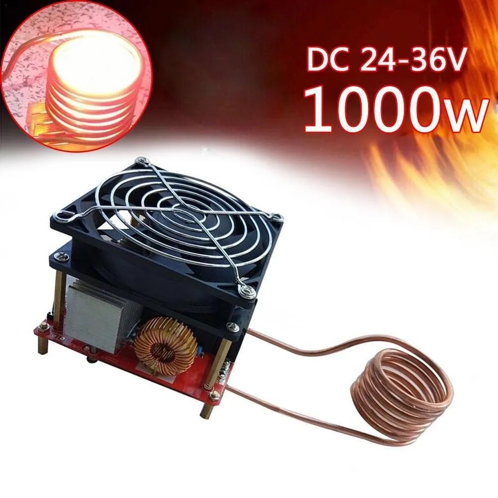 ⭐ฟิเวนสตาร์⭐1000w ZVS Induction แผ่นความร้อนชุดเครื่องทําความร้อนหม้อหุงข้าวขดลวดหลอด Diy สีดํา