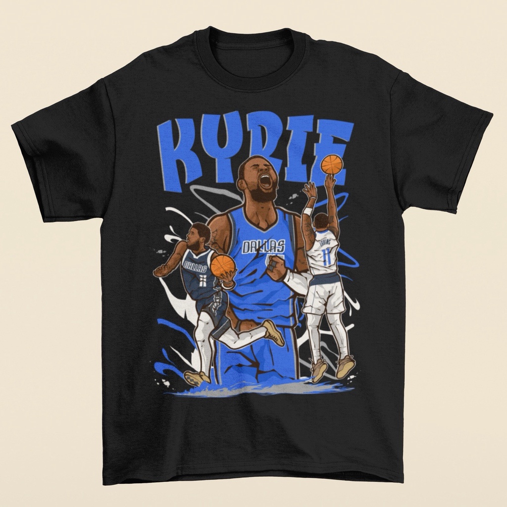 เสื้อยืดสไตล์การ์ตูน Kyrie Irving สำหรับผู้ชาย ออกแบบมาเพื่อบาสเก็ตบอล