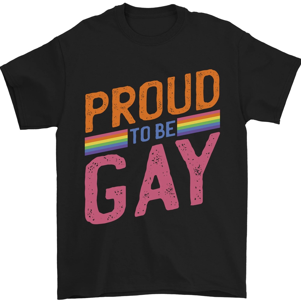 Pride Awareness Proud To Be Gay Mens T-Shirt ผ้าฝ้าย 100%