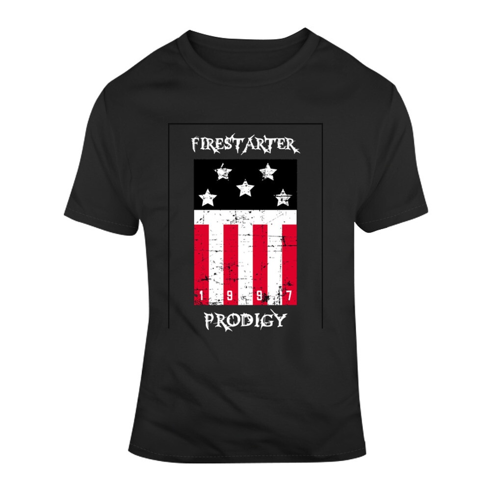 Retro Style 80s 90s Graphic Prodigy Firestarter American Flad Punk Rock T เสื้อ