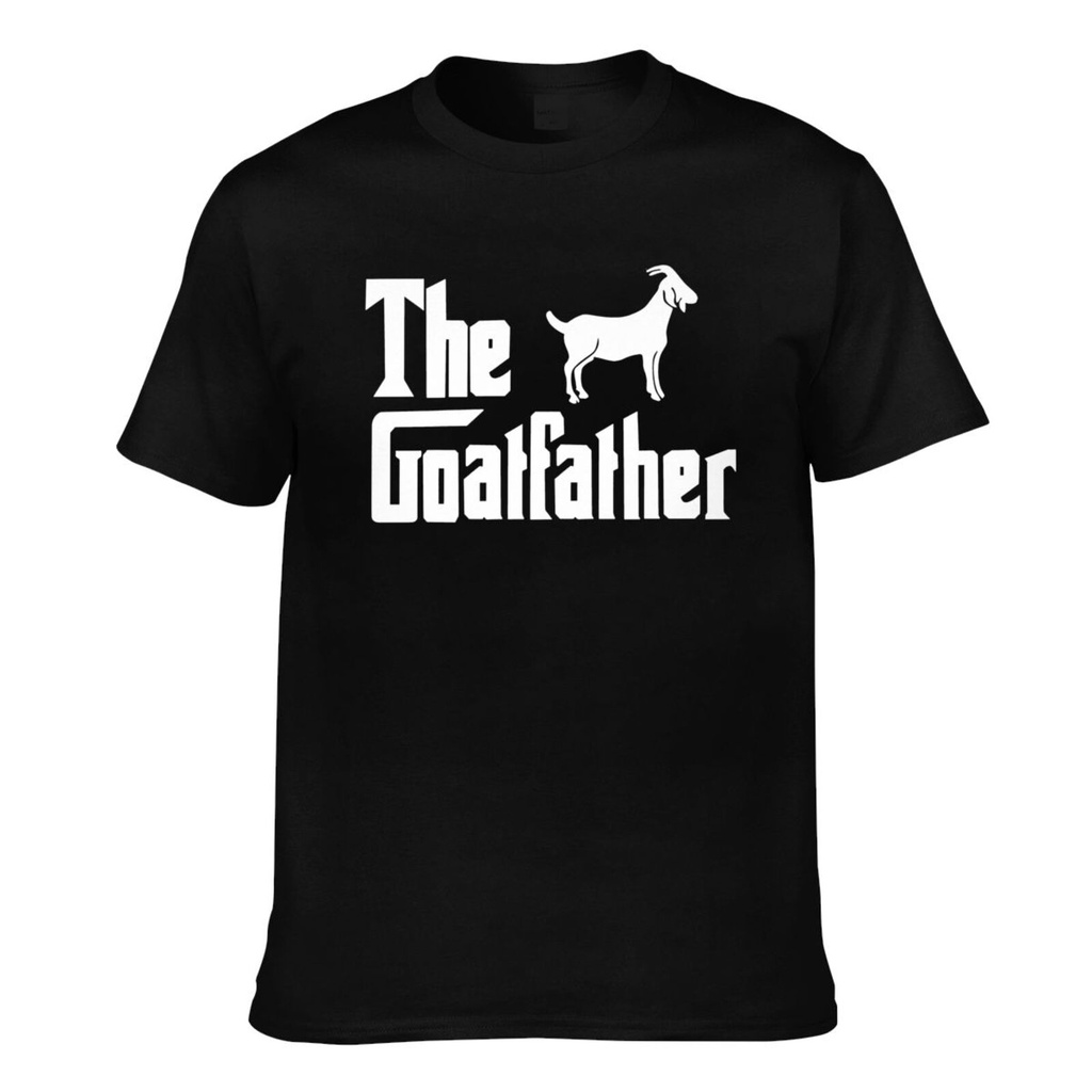 แฟชั่นผ้าฝ้าย The Goatfather Goat Lover Farm Farm Farm Mens Soft Summer เสื้อยืด