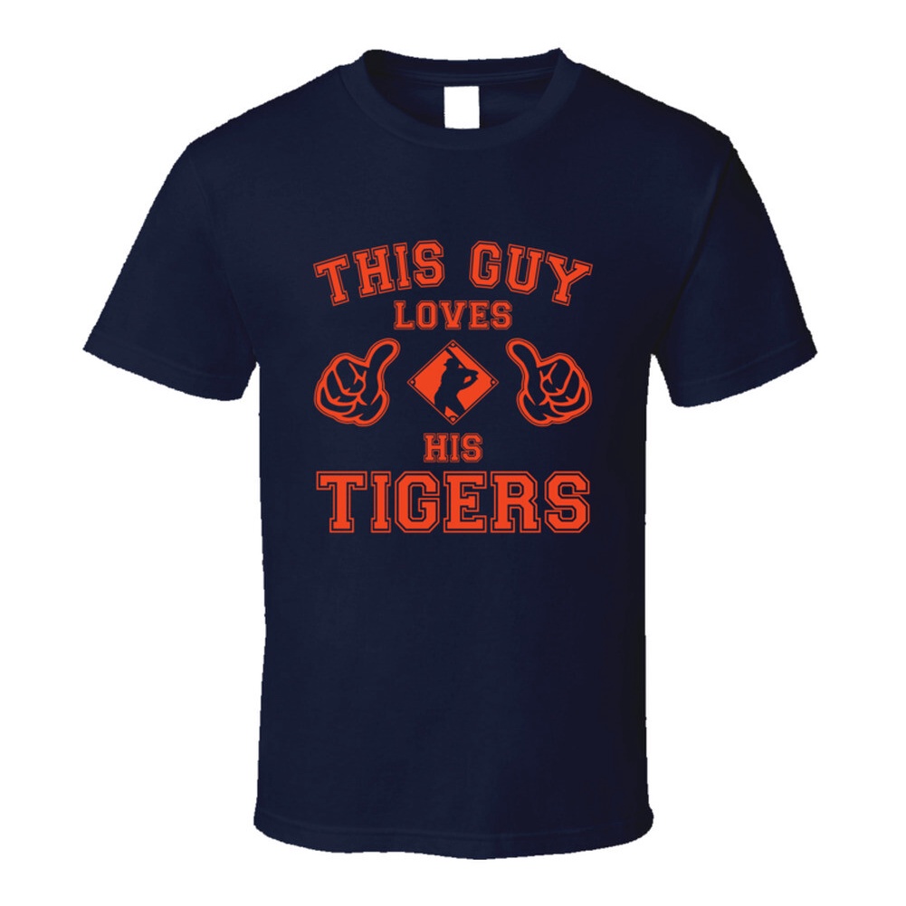 Retro Style 80s 90s Graphic This Guy Loves His Detroit Tigers Baseball T Shirt