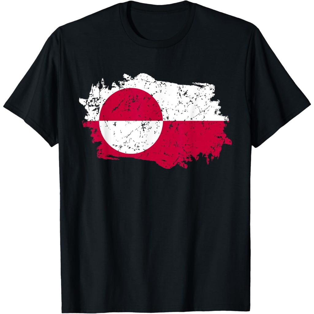 Greenland Flag Design Grunge Country Flag Greenland T Shirt