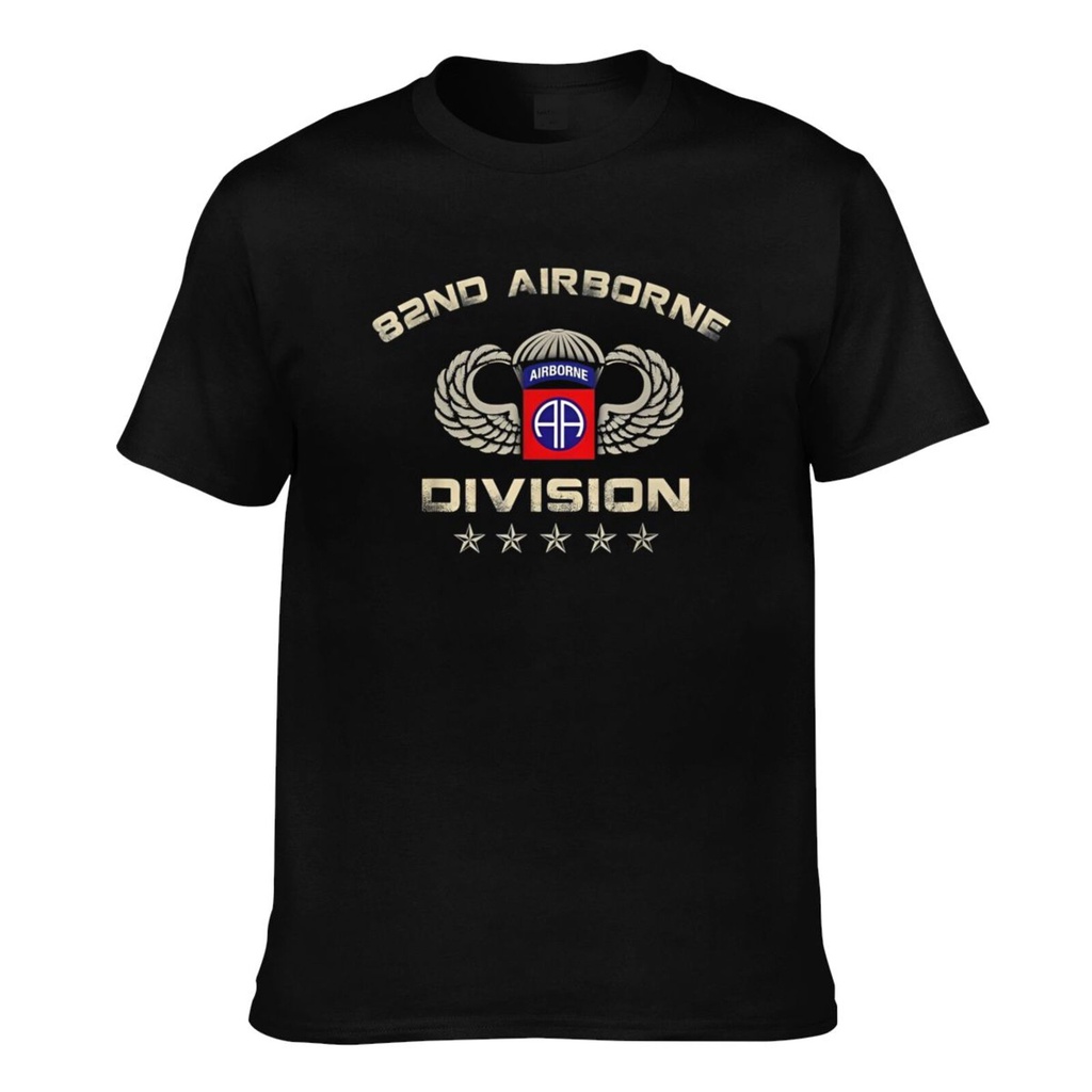 เสื้อยืดผ้าฝ้ายพรีเมี่ยม ออกแบบจาก US Army 82nd Airborne Division Veteran สำหรับผู้ชาย