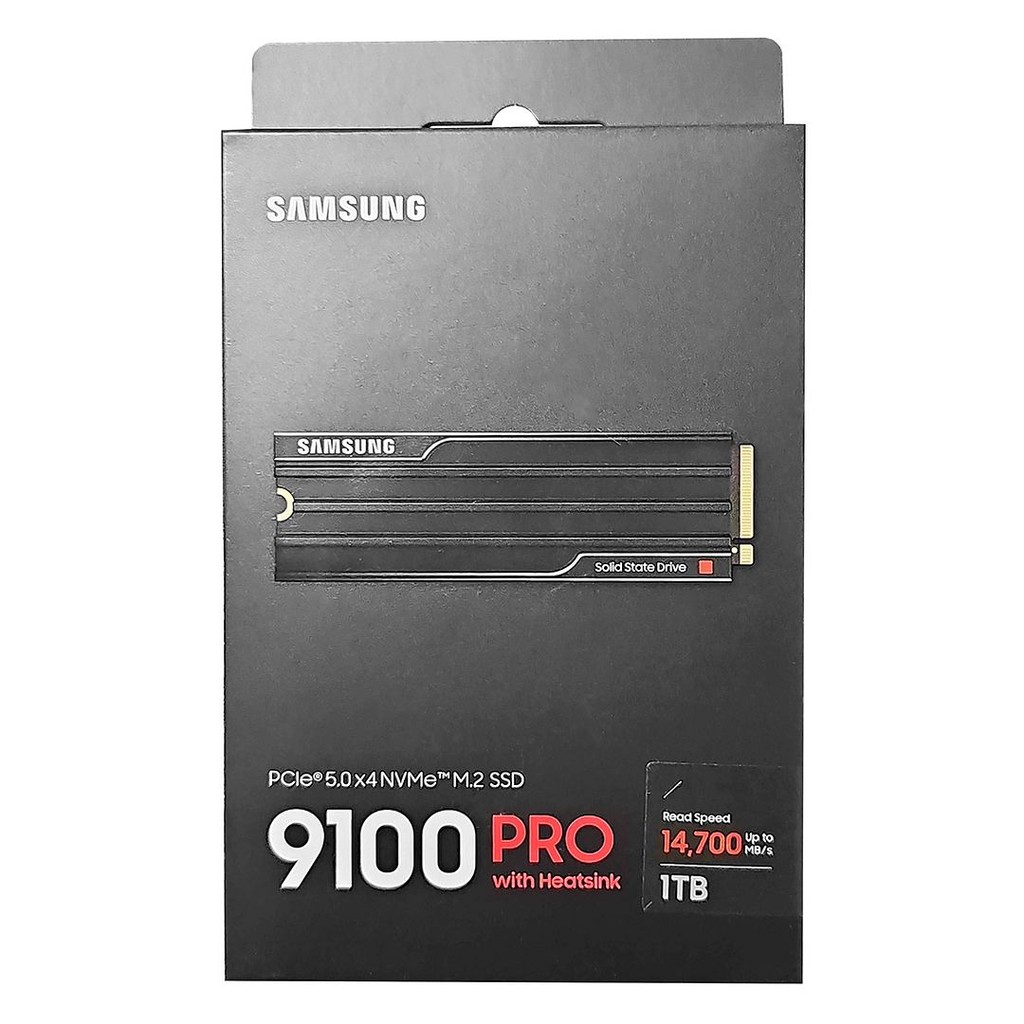 Samsung 9100 PRO 1TB PCIe 5.0 x4 NVMe M.2 2280 SSD with Heatsink (14700MB/s) MZ-VAP1T0CW - for PS5, 