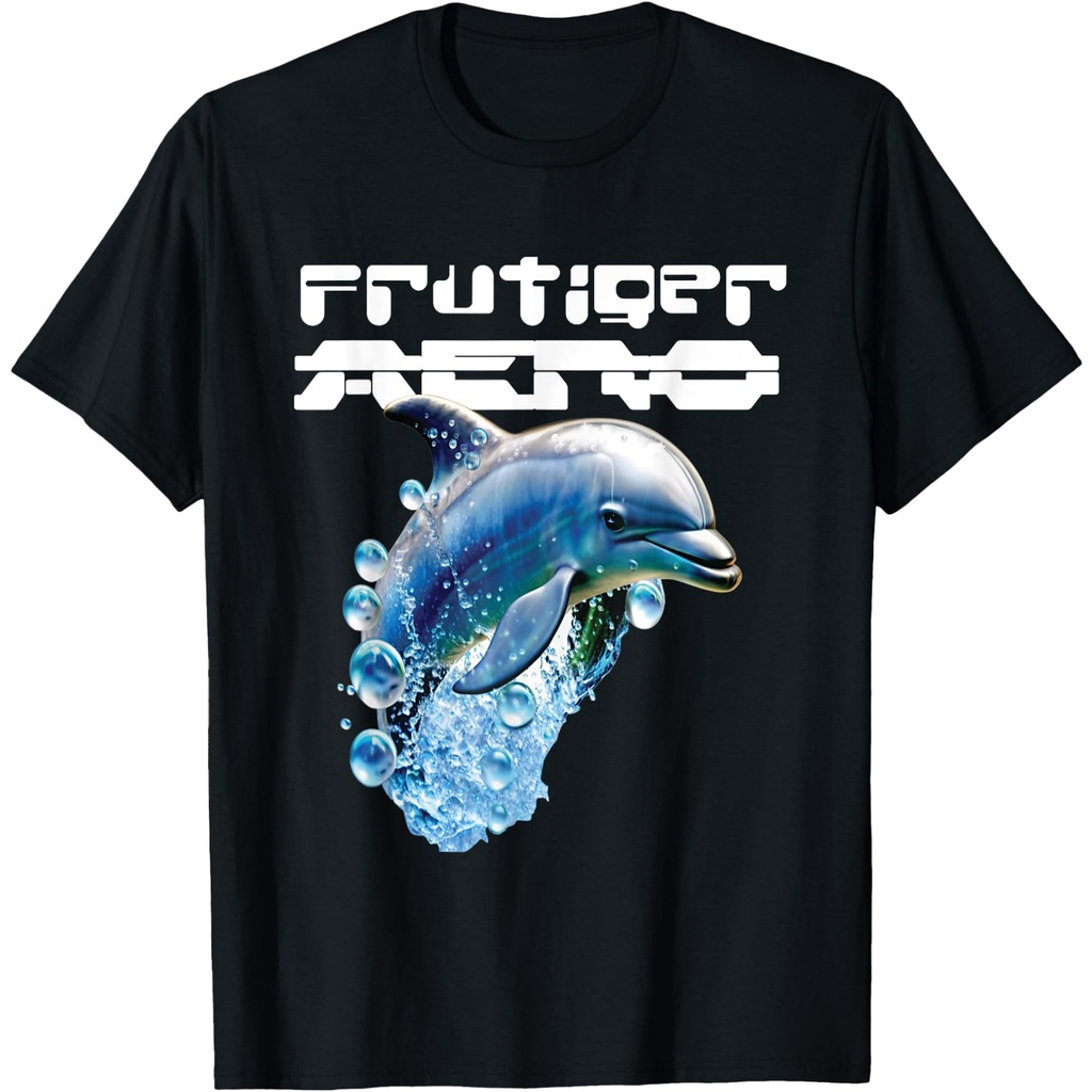 Frutiger Aero Splashy Dolphin Y2K Aesthetic Graphic Design Shirt Full