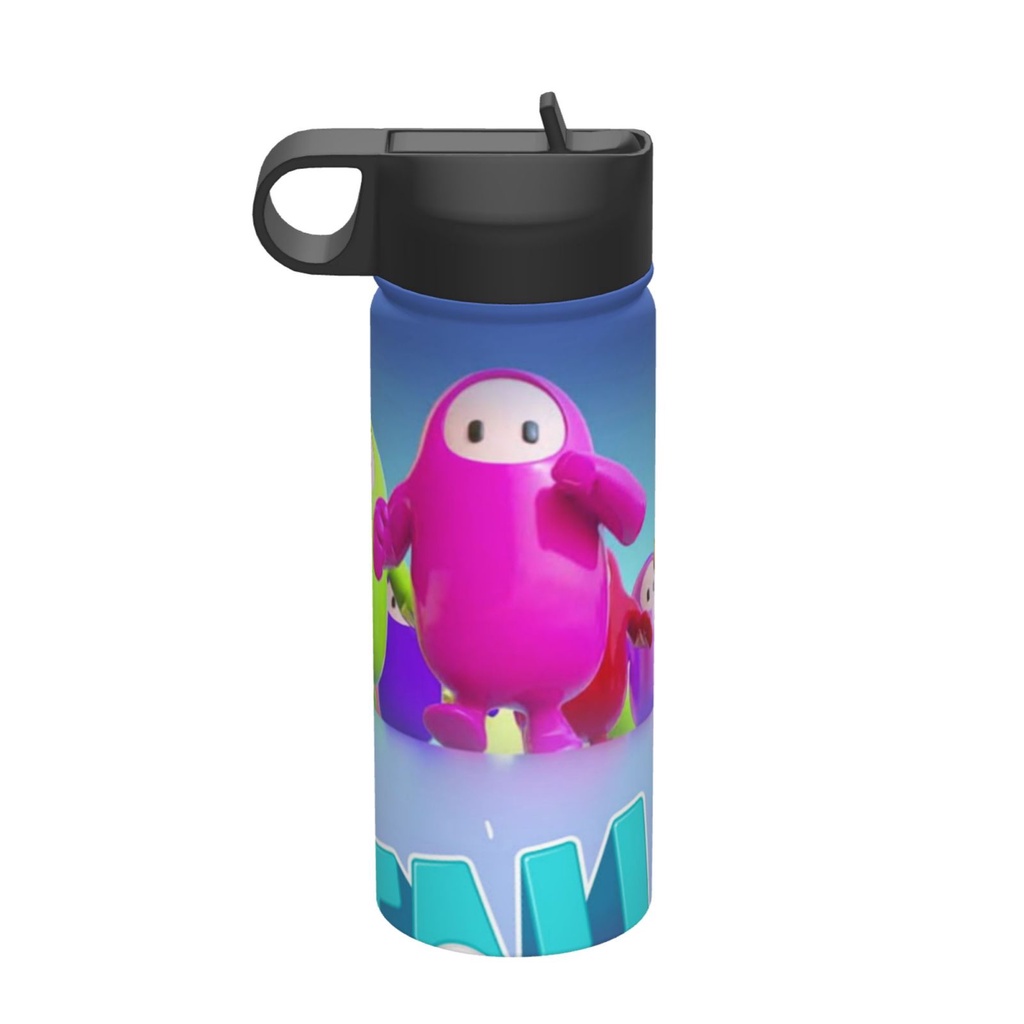 Fall Guys 18OZ 304 กาต้มน้ําสแตนเลสหุ้มฉนวนพร้อมฟาง 500ML ฉนวนกันความร้อนเย็น