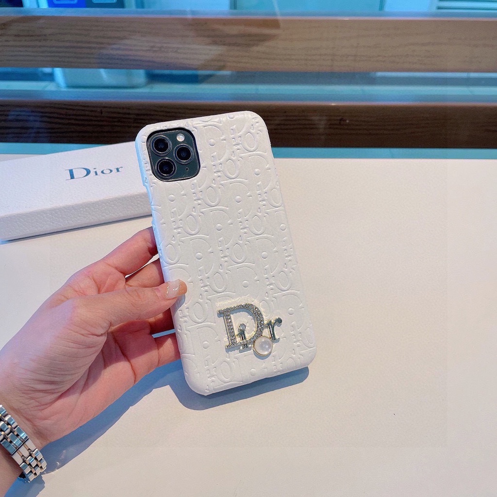CHANEL5110 Diamond Check Design OL Style Phone Case Slim-fit Black