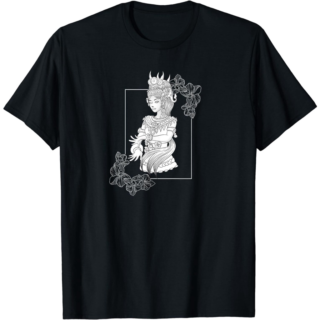 เสื้อยืด Newกัมพูชานิวเขมรแบบดั้งเดิม Dance Girl Apsara ใหม่ล่าสุด