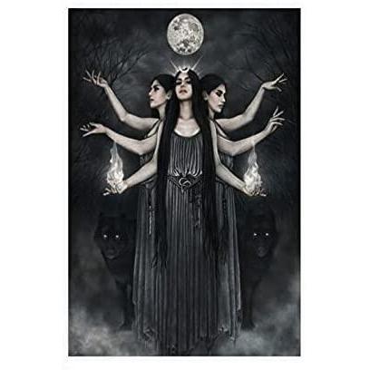 Hecate Goddess โปสเตอร์ผ้าใบ Wall Art Decor พิมพ์ภาพภาพวาดสําหรับห้องนั่งเล่นตกแต่งห้องนอน