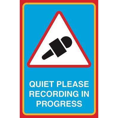 Quiet Please Recording in Progress Print Microphone Picture Tin Sign House Decor Food Drink Bar x