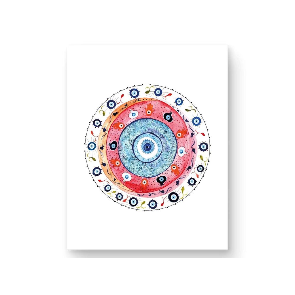Evil Eye Wall Art พิมพ์ – X – สีน้ํา Evil Eye – Unframed – Wall Art สําหรับห้องครัวห้องนอนห้องนั่งเล
