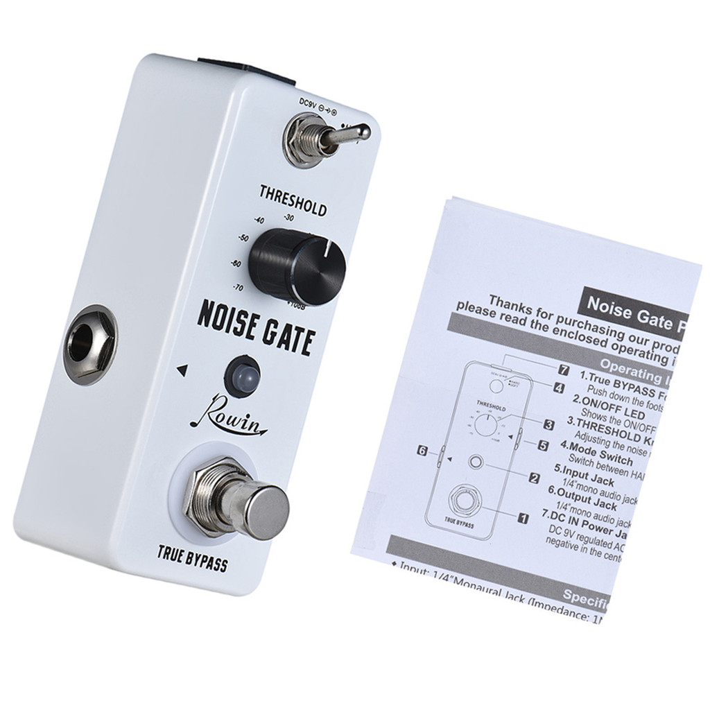 Rowin Noise Gate Reduction Guitar Effect Pedal 2 โหมดอลูมิเนียม True Bypass