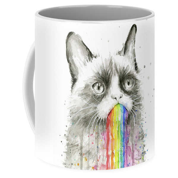 Grumpy Rainbow Cat แก้วกาแฟ
