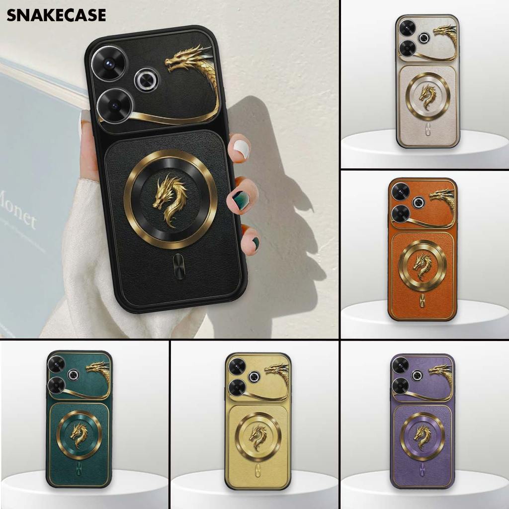 เคส Poco F6 / F6 Pro ฝาหลังรูปมังกร โลโก้หรู ป้องกันกล้อง