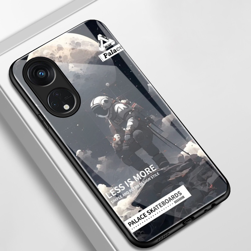 เคสสำหรับ OPPO Reno 8T 5G A1 Pro 5G เคสโทรศัพท์มนุษย์อวกาศแบรนด์อินเทรนด์เปลือกแก้วกันกระแทก