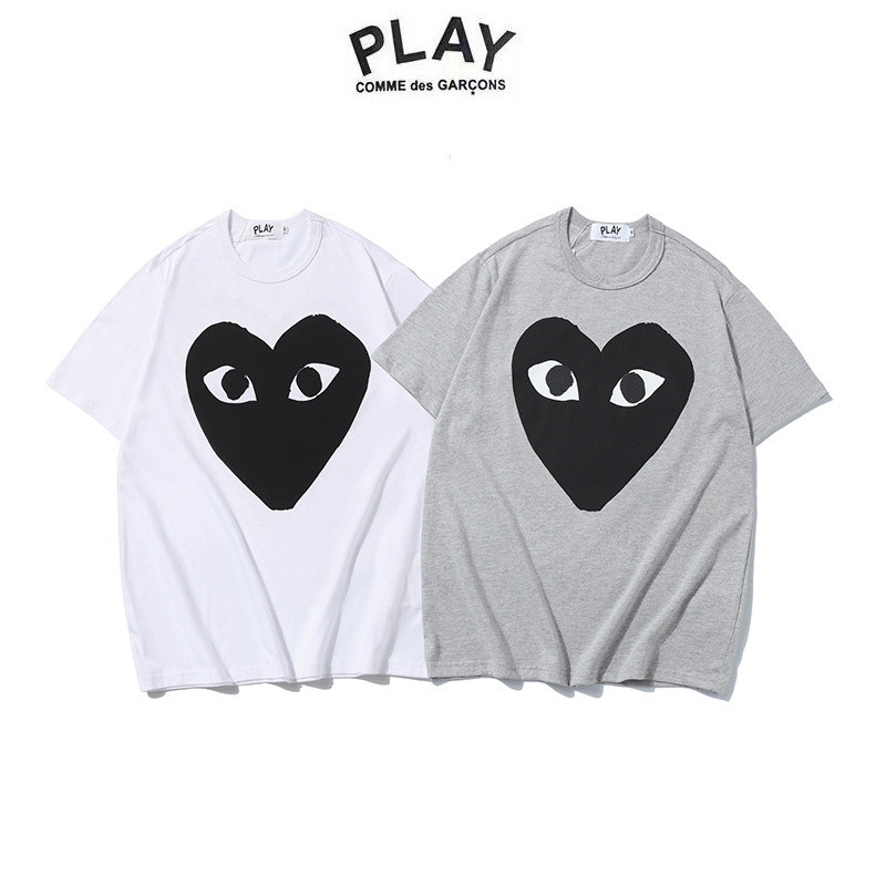 Cdg Play เสื้อยืดรักสีดํา