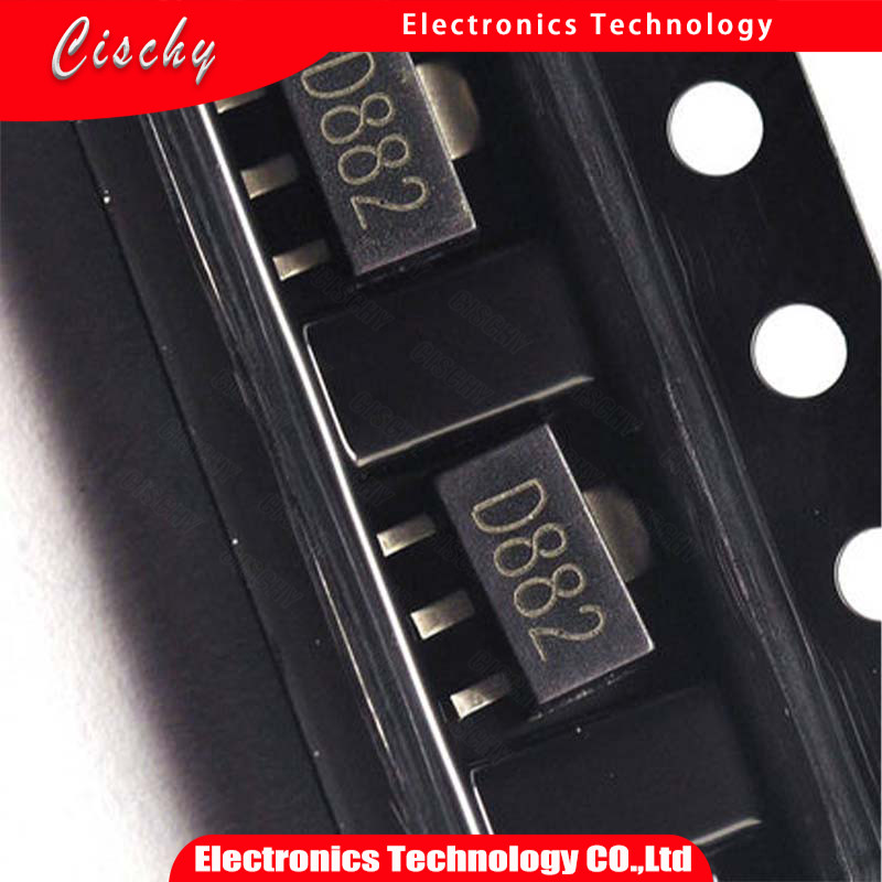 20PCS D882 SOT89 2SD882 SOT 89 30V/3A/30W 882 SOT SMD ใหม่และชิป IC