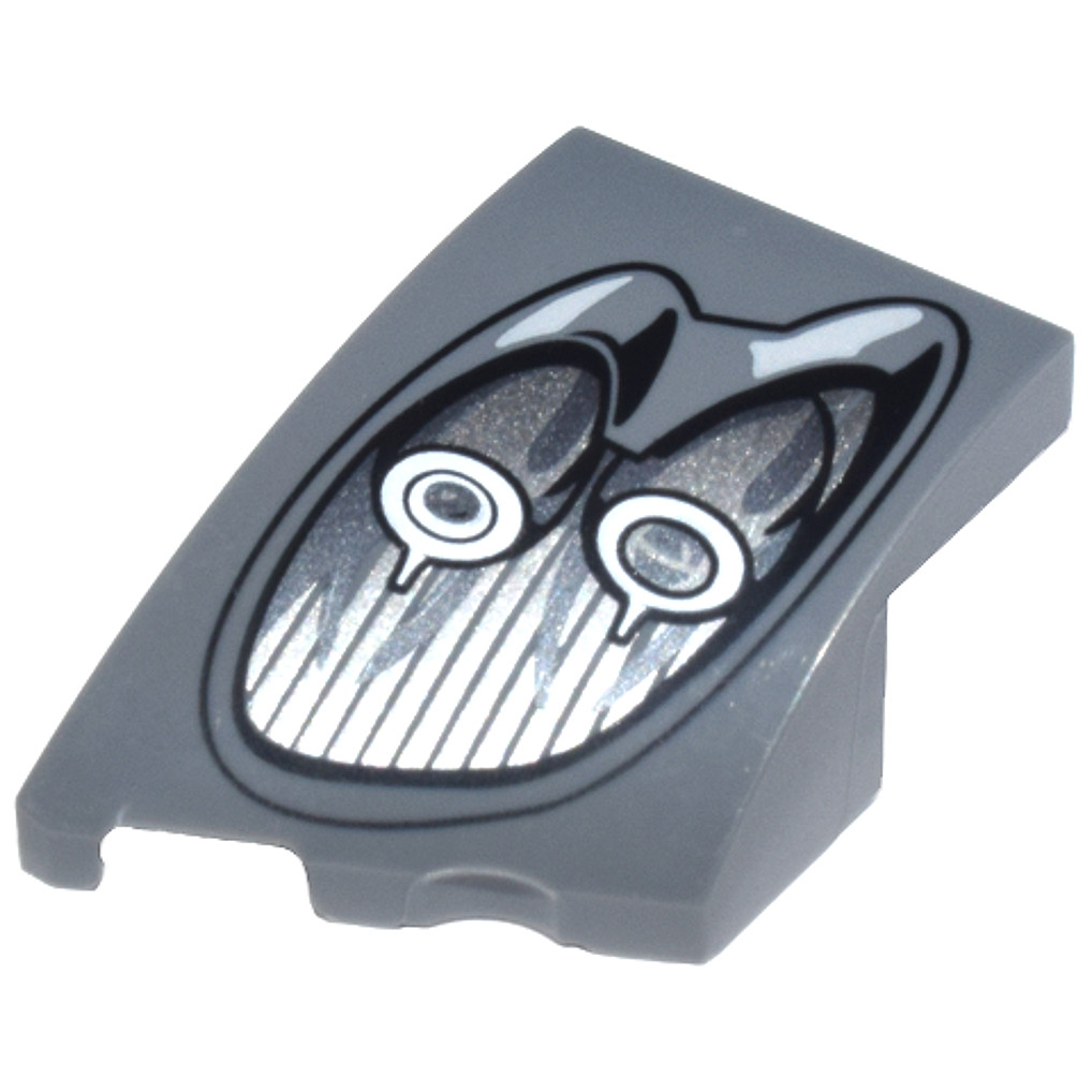 Brick2cube Part - Wedge 3 x 2 Left No Studs with Pagani Utopia Car Headlight, 2 Silver Bulbs and Bla