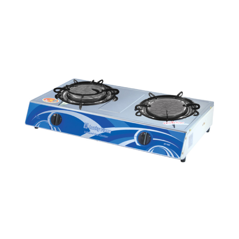 ลัคกี้เฟลม เตาแก๊สตั้งโต๊ะ2หัว AT-102I หัวเตาอินฟราเรด หน้าเตาสเตนเลส รับประกันวาล์ว 5 ปี 3-AT102I