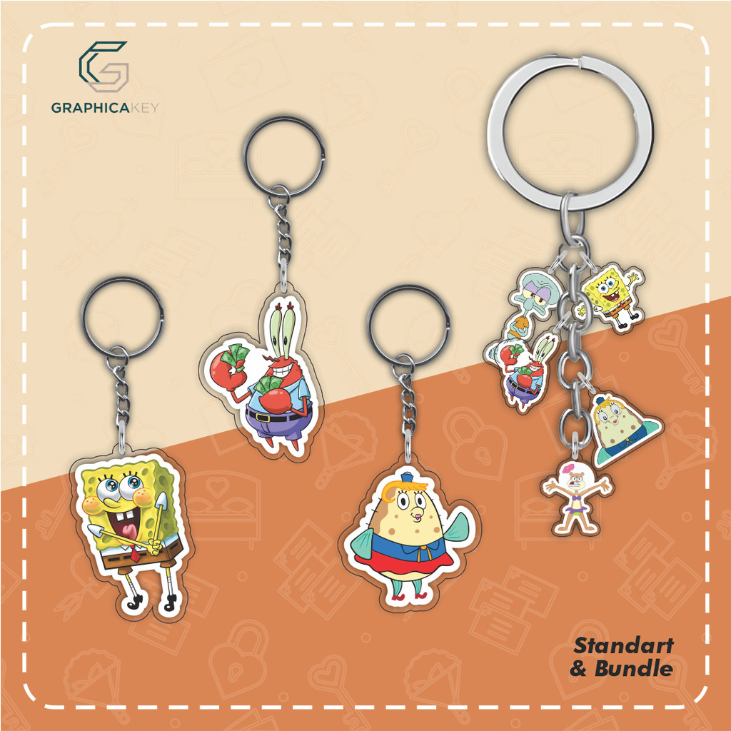 GANTUNGAN [PRIUM MEME] พวงกุญแจ / พวงกุญแจ / SPONGEBOB MEME KEYCHAIN