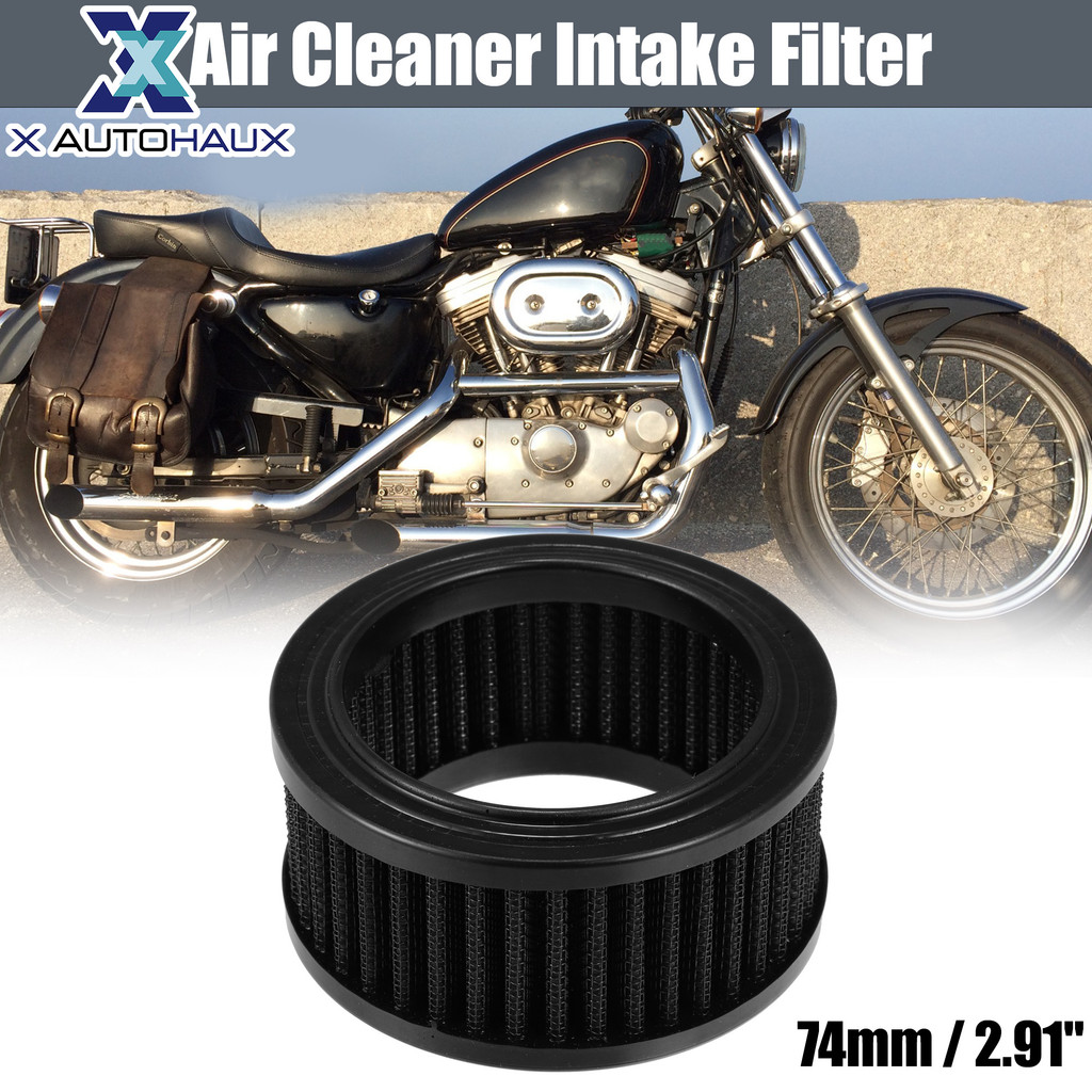 X AUTOHAUX ไส้กรองอากาศ ไส้กรองไอดี สำหรับรถจักรยานยนต์ Harley Davidson Sportster 883 ปี 1988-2015 สีดำ