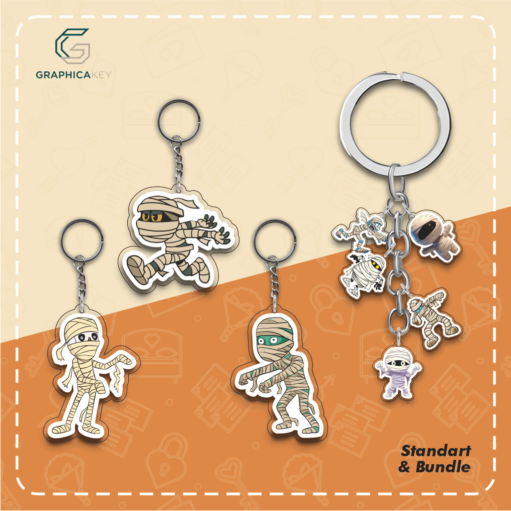 พวงกุญแจของเล่น GANTUNGAN Halloween Mummy Fidget - อุปกรณ์เสริมและของเล่นน่ารัก