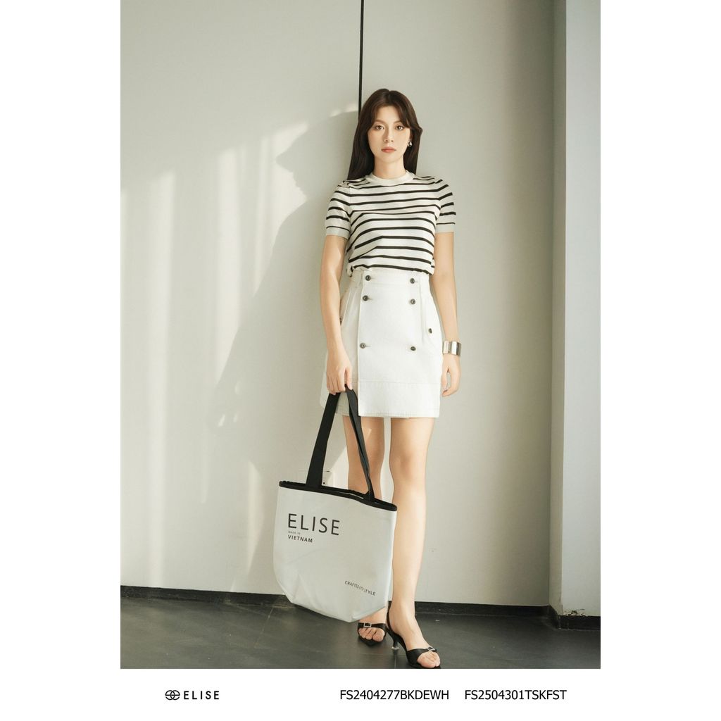 กระโปรงยีนส์บาน Elise FS2404277BKDEWH (O2O)