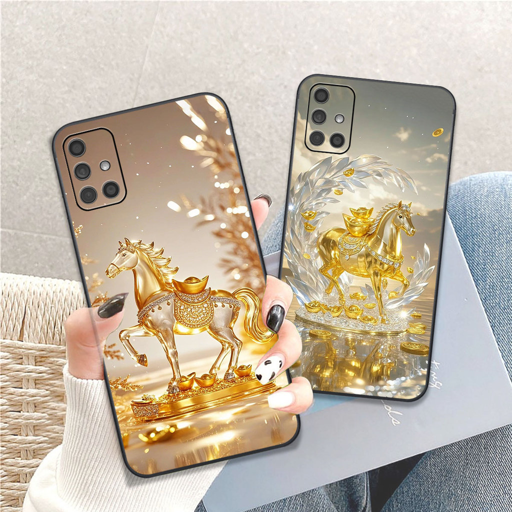 เคส Samsung M51 เคส Clover พิมพ์ลายม้าสีเหลือง