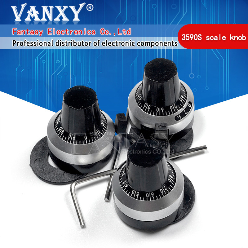 1PCS 3590S 6.35 มม.Precision scale Knob Potentiometer Knob พร้อม multi turn Potentiometer