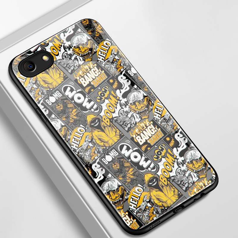 เคสสำหรับ OPPO A83 2018 A1 2018 เคสโทรศัพท์นามธรรมเปลือกแก้วกันกระแทก