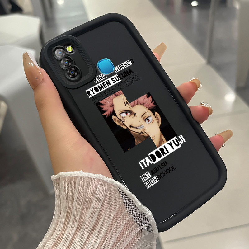 เคสสำหรับ Infinix Smart 5 Hot 10 Lite Smart 6 Ram 3 เคสโทรศัพท์ตัวละครในอนิเมะสามสีซิลิโคนกันกระแทก