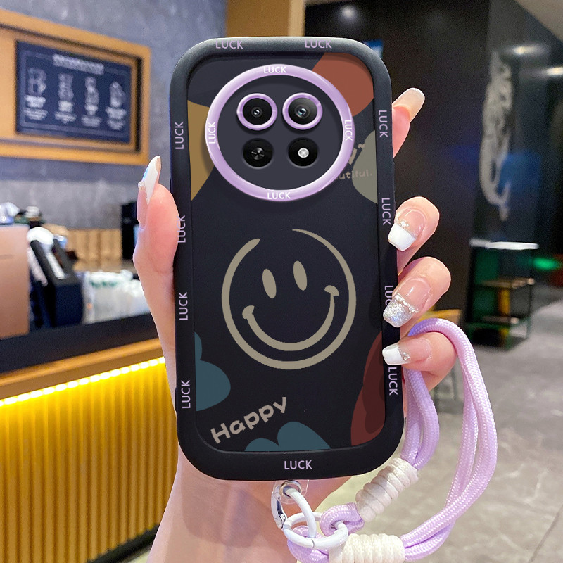 กรณีRealme 12 5G 13 5G C65 5G Narzo 70X 5G Narzo N65 5Gการ์ตูนพร้อมเชือกเส้นเล็ก