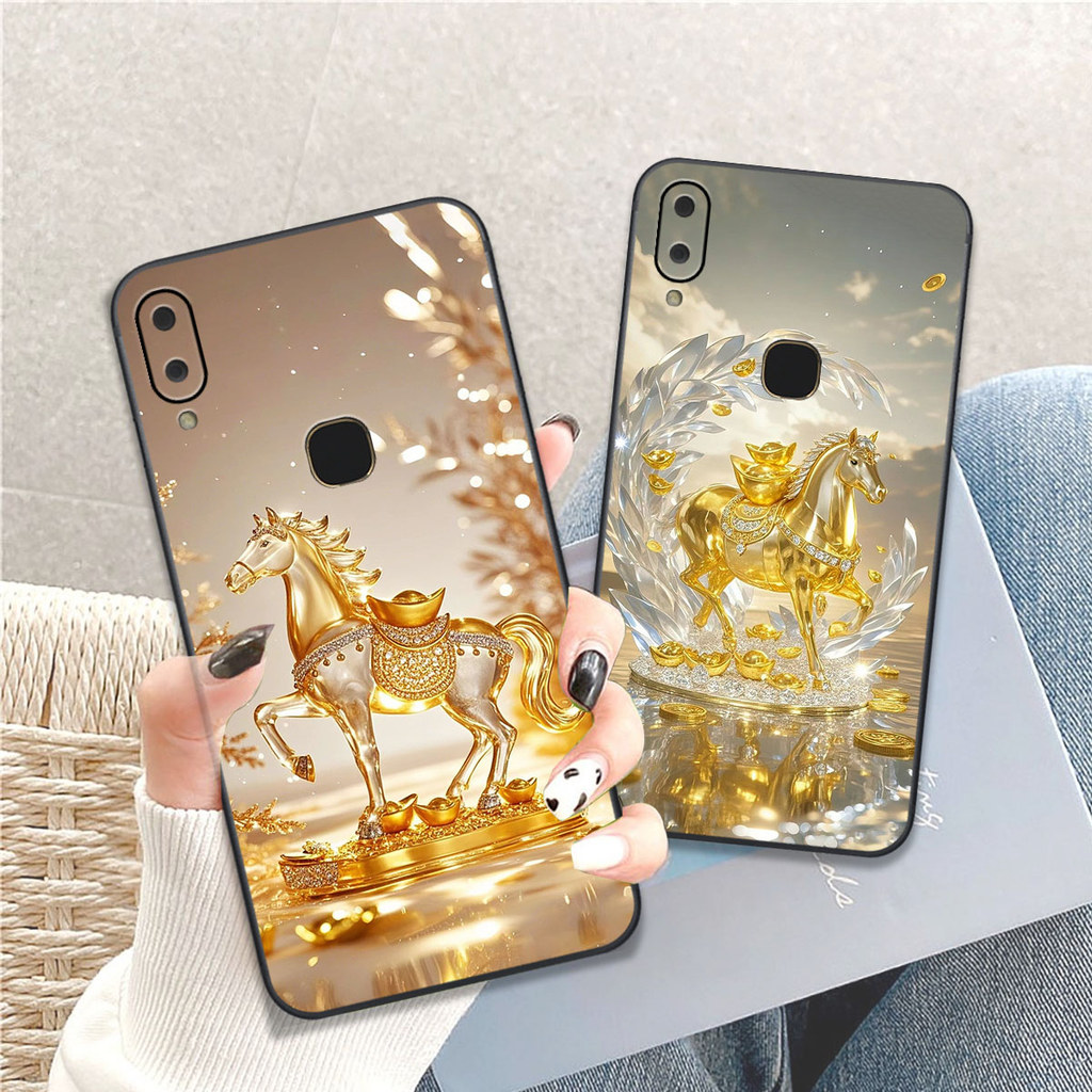 เคส Vivo V11 / V11i พิมพ์ลายม้าสีเหลือง เคส Clover