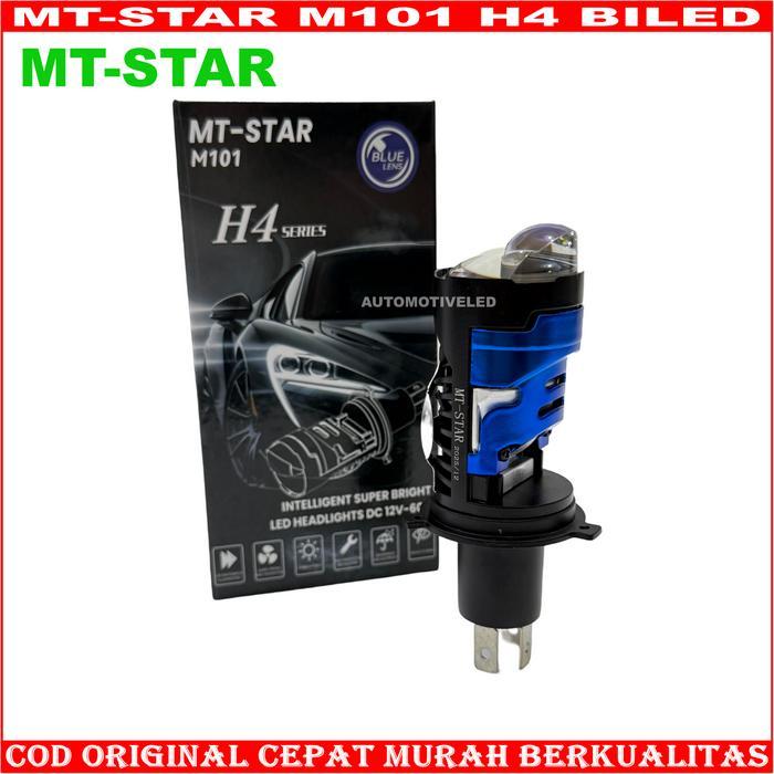 ประหยัดที่สุด Mt-Star H4 Mini Led โปรเจคเตอร์โคมไฟ M101 Mtstar Bluelens ไฟหน้ารถรถจักรยานยนต์ Super 