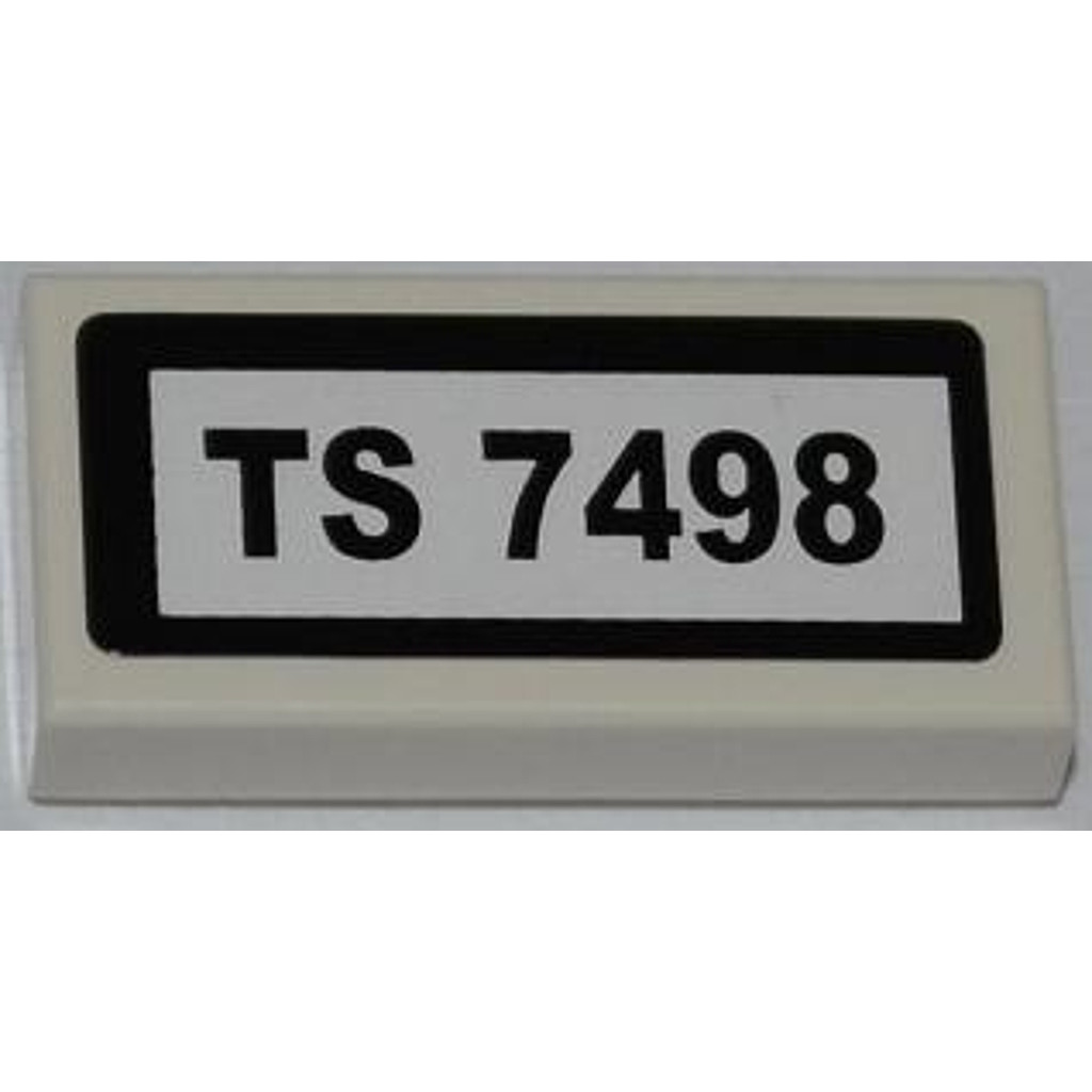 Brick2cube Part - Tile 1 x 2 with 'TS 7498' Pattern (Sticker) - Set 7498 - 3069pb0218