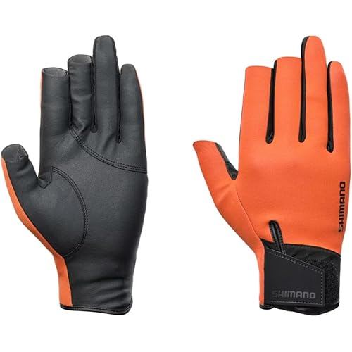 SHIMANO 03 Titanium Alpha Glove 3 Cut Semi-Long GL-055Y Orange L