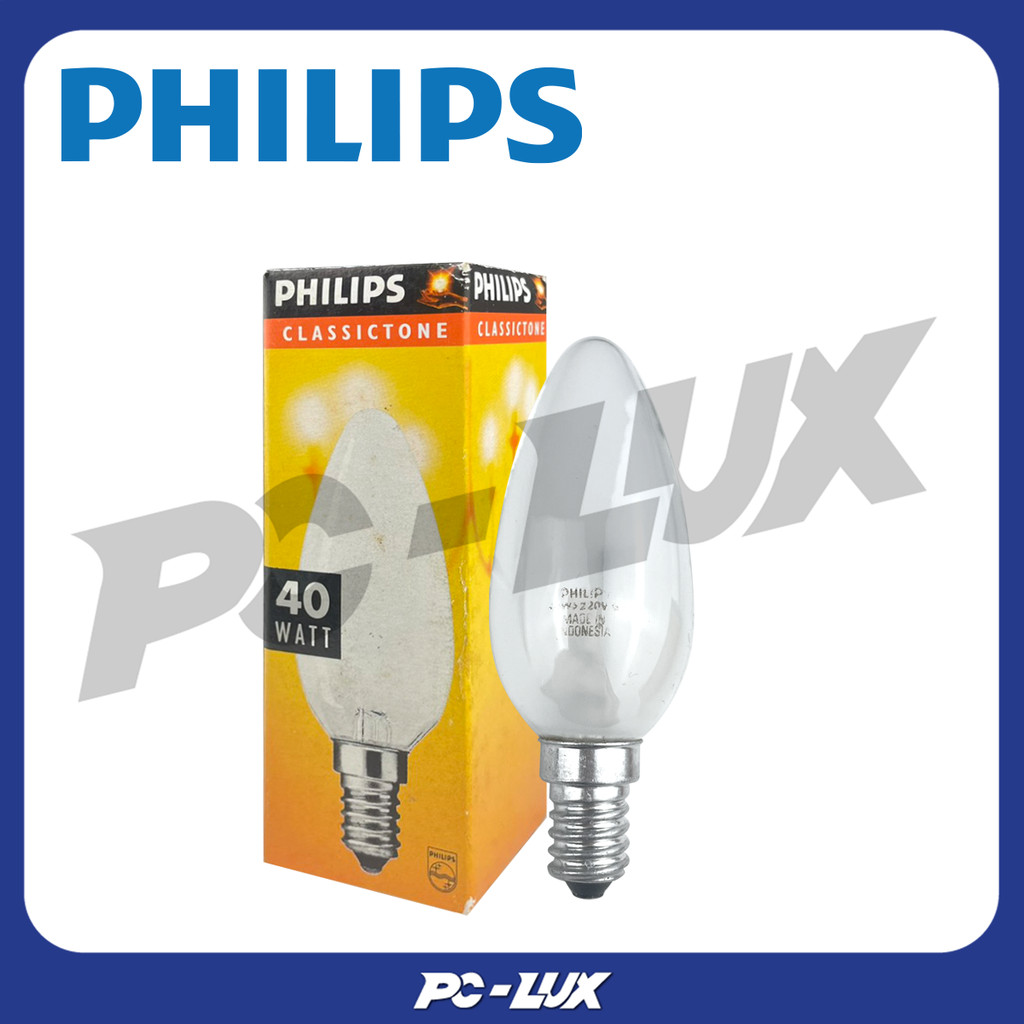 PHILIPS หลอดจำปา ขั้ว E14 กำลังไฟ 40 วัตต์