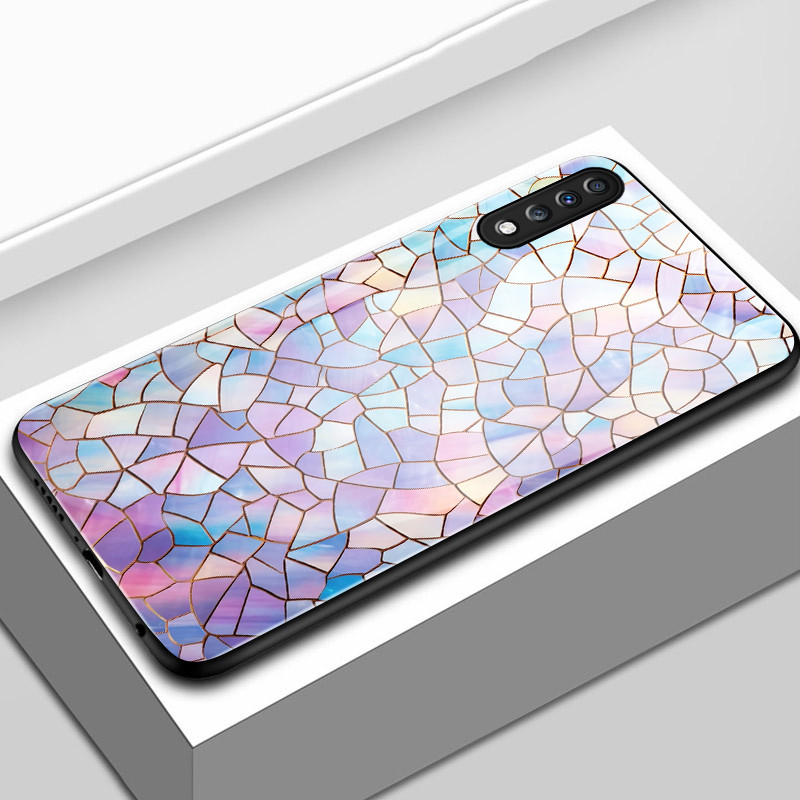 เคสสำหรับ Samsung A70 A70s A80 เคสโทรศัพท์มีสีสันรูปรังผึ้งเปลือกแก้วกันกระแทก