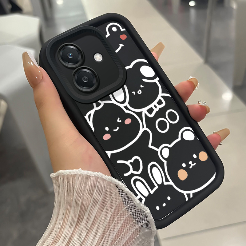 เคสสำหรับ OPPO A3 4G A3 Pro 5G A3X 4G A3X 5G A40 A60 5G เคสโทรศัพท์สัตว์น่ารักสามสีซิลิโคนกันกระแทก
