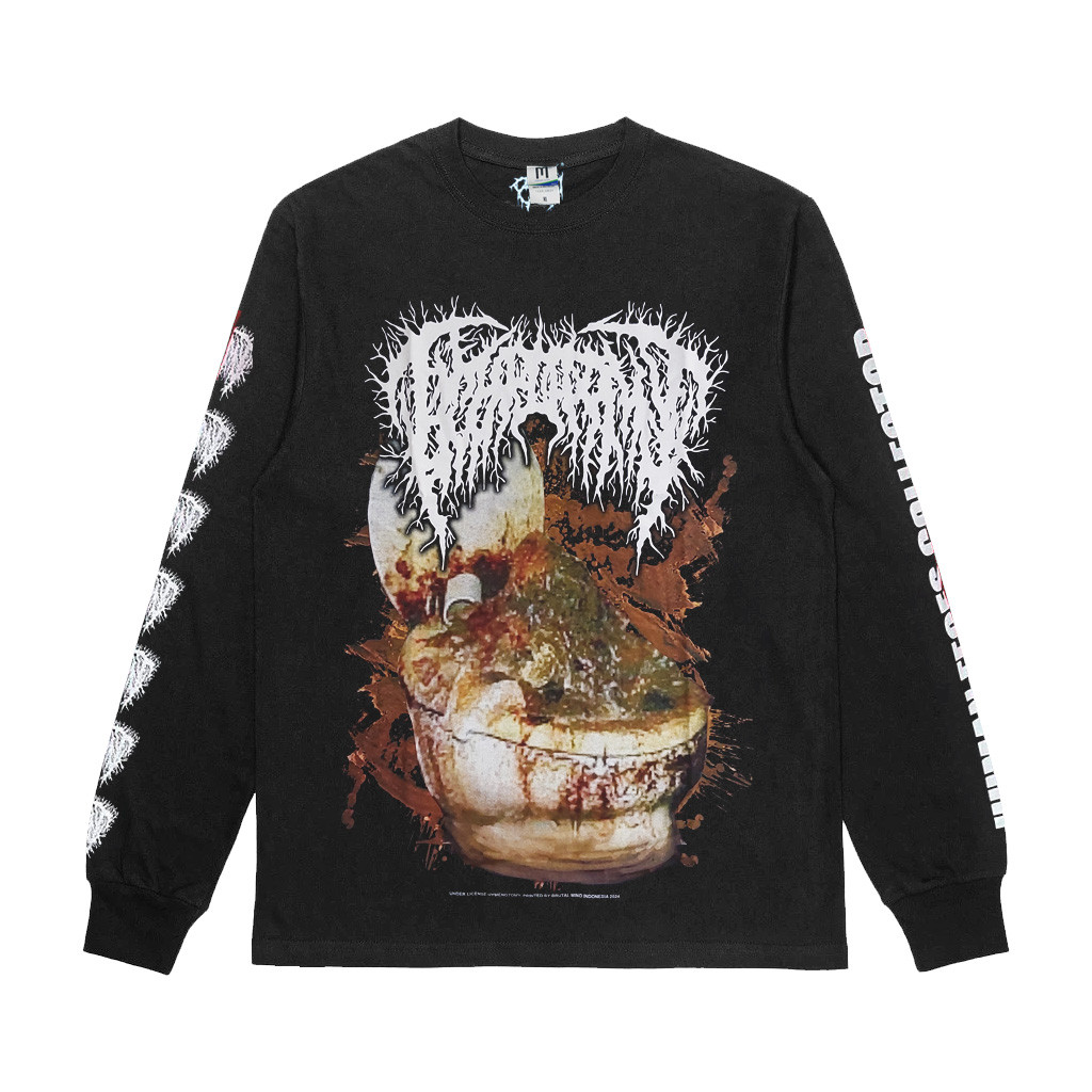 LONGSLEEVE - HYMENOTOMY - Human Feces Collectormindโหดตายโลหะเสื้อยืดเดิม