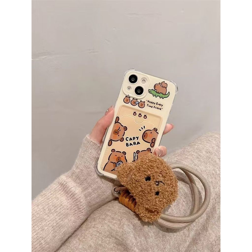 สีน้ําตาลแฟนซีสัตว์สาวกรณีHp Samsung A07 A17 5G A04S A04E A06 A12 A54 A14 A32 A55 M12 M14 A15 A52 A5