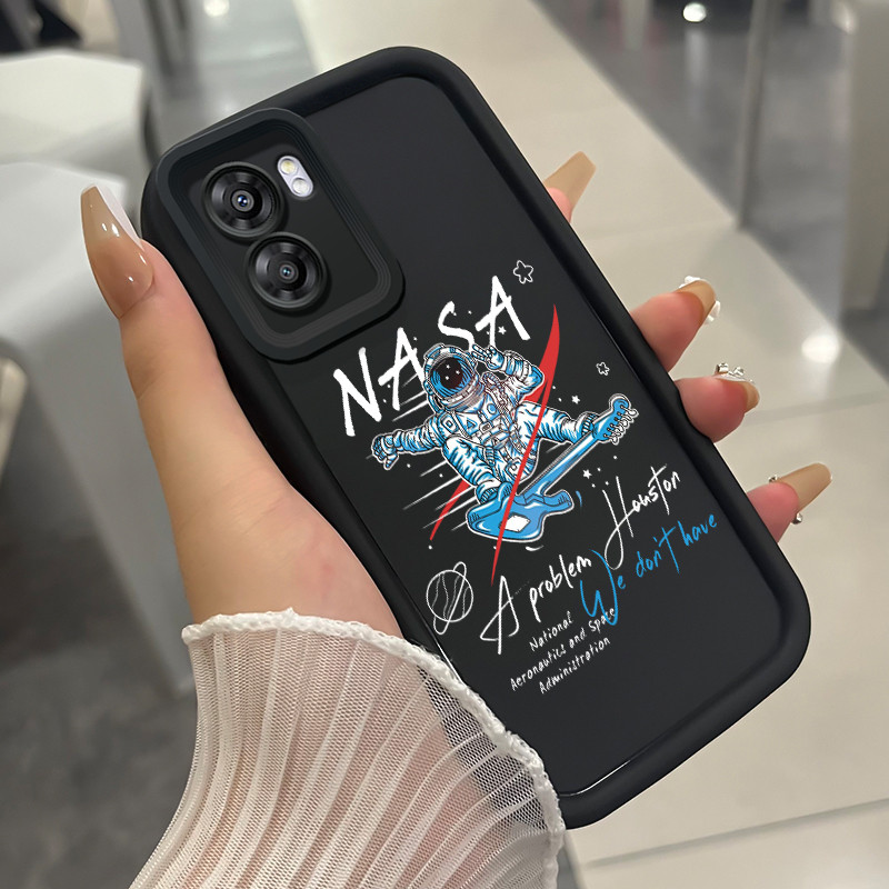 เคสสำหรับ OPPO A57 2022 A77 A2022 A57s A57e A77s เคสโทรศัพท์มนุษย์อวกาศสามสีซิลิโคนกันกระแทก