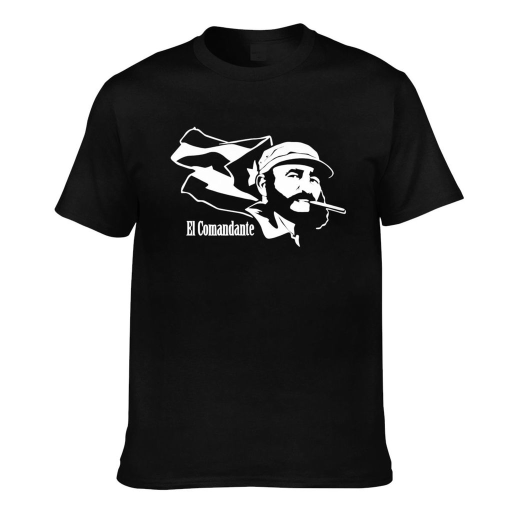 ใหม่แฟชั่น El Salvador Commander Fidel Castro, Cuba Commost Of Cuba สไตล์ฤดูร้อนผู้ชายเสื้อยืด