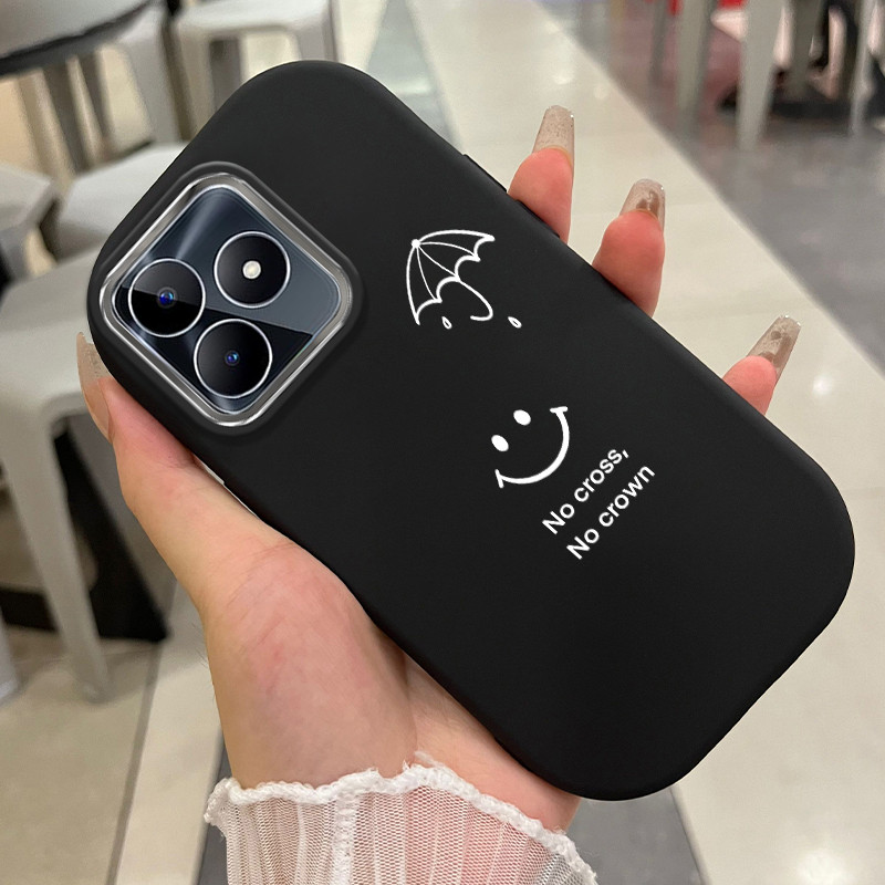 เคสสำหรับ Realme C53 C51 C51s Narzo N53 Note 50 เคสโทรศัพท์รอยยิ้มสวนร่มกันกระแทกกลมและอ้วน