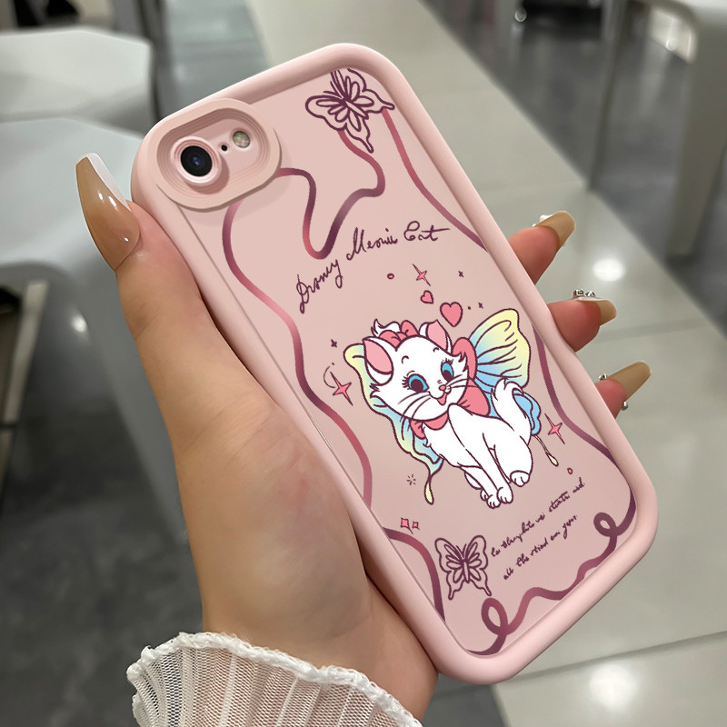 เคสสำหรับ iPhone 6 Plus 6s Plus 7 Plus 8 Plus SE 2020 X Xr Xs Max เคสโทรศัพท์แมวสามสีซิลิโคนกันกระแทก