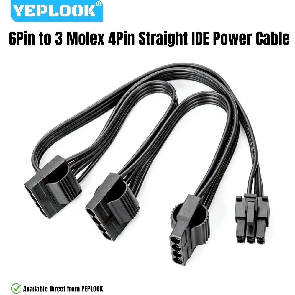 สําหรับ Corsair CX Powers, 3 Molex 4Pin ตรง, IDE สายไฟสําหรับ Corsair CX750, CX650, C600, CX550, CX5